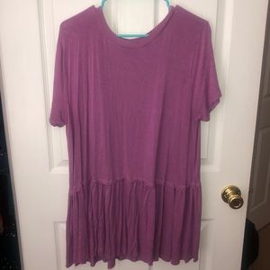 Purple SOFT shirt size 2X with ruffled bottom